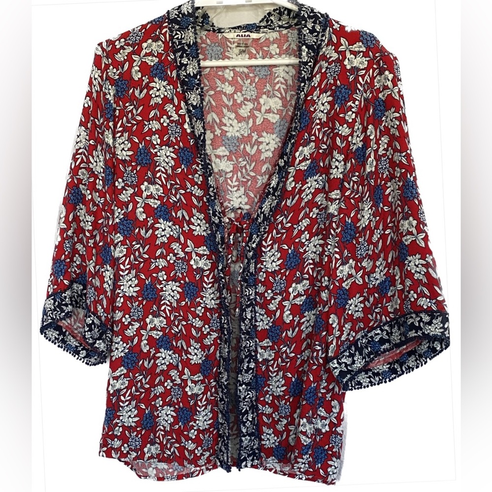 Alia BLU/RED Duster, S/M Summer Sale